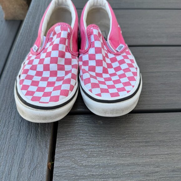 Girls Pink Checkered Vans - Picture 4 of 5